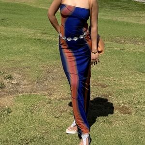 Princess Polly Vibrant Blue and Orange Dress